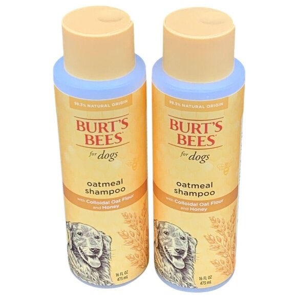 2 Bottles Burt's Bees Dogs Oatmeal Shampoo with Colloidal Oat Flour Honey 16 Oz - Picture 2 of 3